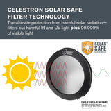 Celestron 94244 EclipSmart Solar Eclipse Filtro para telescopio – Cumple con la Norma ISO 12312-2, acople Seguro con película con protección Solar, para telescopios Schmidt-Cassegrain de 8”, Negro