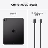 Apple iPad Pro de 13 Pulgadas (M4): Ultra Retina XDR, 1 TB, cámara Frontal de 12 Mpx en Horizontal y Trasera de 12 Mpx, Wi Fi 6E y 5G, autonomía de Sol a Sol, Vidrio nanotexturizado- Negro Espacial
