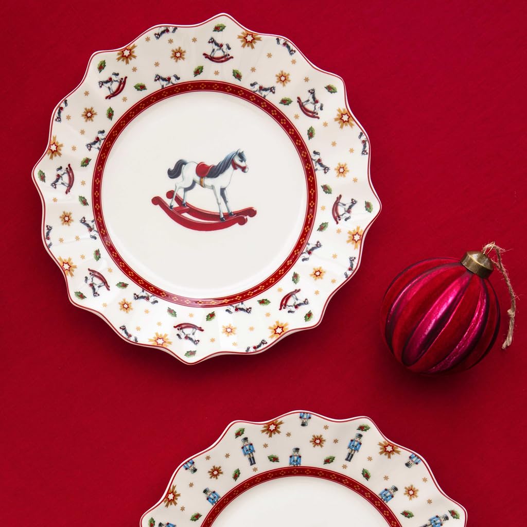 Villeroy & Boch - Toy's Delight set de desayuno para 2 personas caballito balancín 6 piezas colorido, vajilla de Navidad, Vajilla con platos, tazas y cuencos de desayuno, porcelana premium