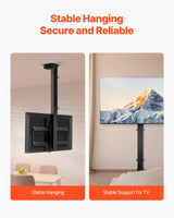 VEVOR Soporte para TV de Pared motorizado, Marco Soporte para TV Dimensiones de 813 a 1397 mm, Marco Porta televisión Plegable Ajustable con VESA máx. 60 x 40 cm, Carga máx. 54 kg