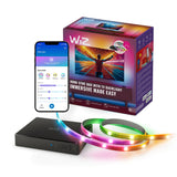 WiZ HDMI Sync Box con retroiluminación de TV - Sincroniza la luz con tus películas, juegos y música - HDMI 2.0 - Soporta 4K a 60Hz - Tira LED RGBIC para televisores de 55«-65» - Control por App/Voz