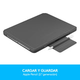 Logitech Slim Folio Pro Funda para iPad con Teclado Inalámbrico Bluetooth, iPad Pro 12,9 Pulgadas 3.ª Gen Modelos A1876, A1895, A1983, A2014, Teclas Retroiluminadas, Disposición QWERTY Italiano