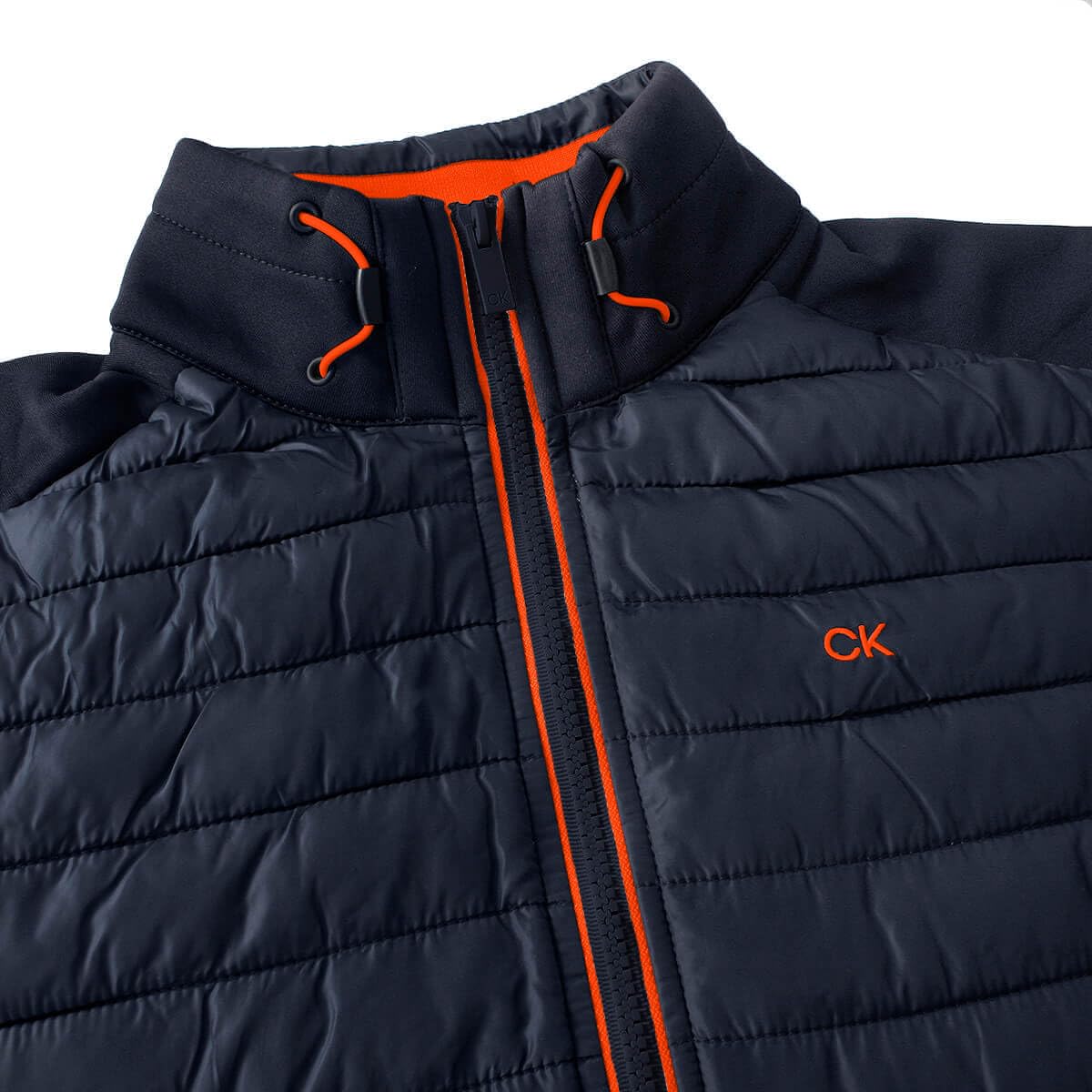 Calvin Klein Hombre CK Hybrid Chaqueta de Golf - Azul Marino/Naranja - L