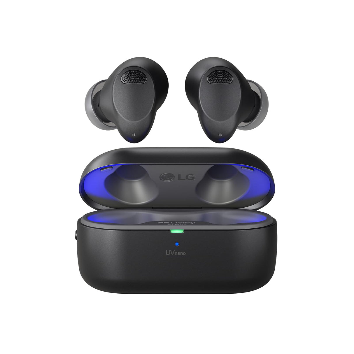 LG Auriculares intraurales Bluetooth Tone Free T90S con sonido Dolby Atmos, tecnología MERIDIAN, cancelación activa de ruido (ANC), y UVnano+, Negro