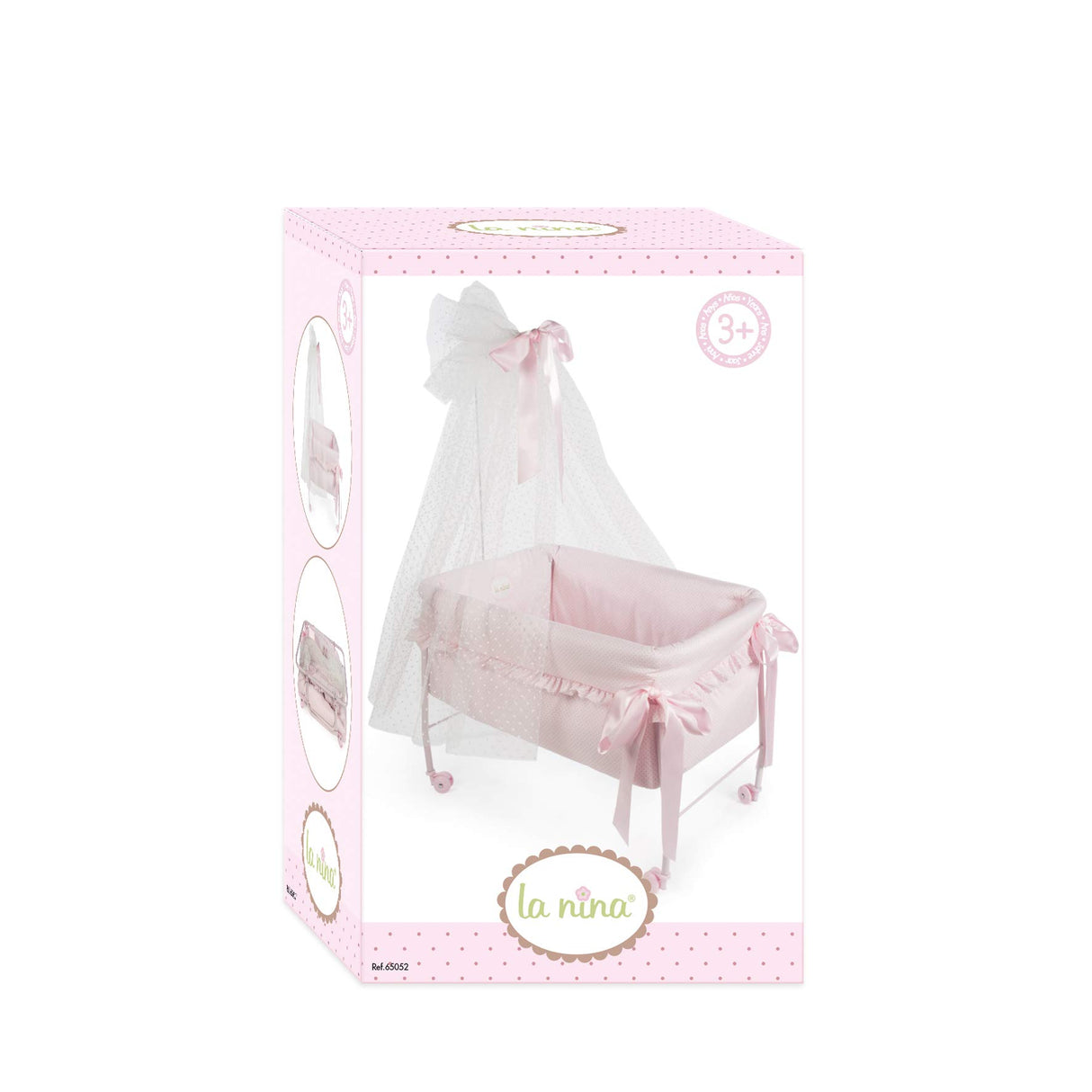 La Nina- Cuna con Dosel Topito Rosa muñecas, Color (Diset 65052)