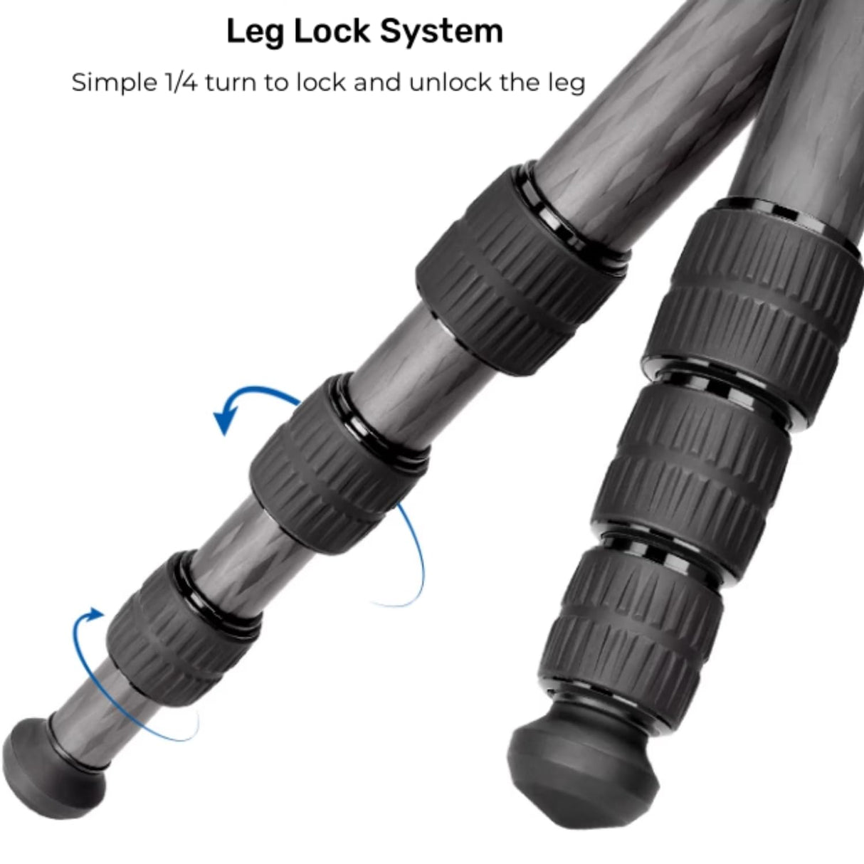 Leofoto - Monopod de Carbono - Extremadamente Fuerte - Capacidad de Transporte: 18 kg - Altura Máx. 165 cm (sin Cabeza de Bola) - Ligero - MP-284C