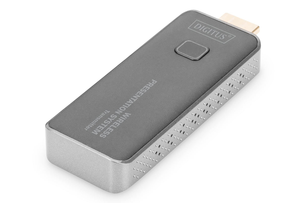 DIGITUS DS-55320 Click & Present Mini - Transmisor HDMI para ampliación - Unidad transmisora HDMI para DS-55319 - No Requiere Controladores - True Plug & Play - Plata/Negro