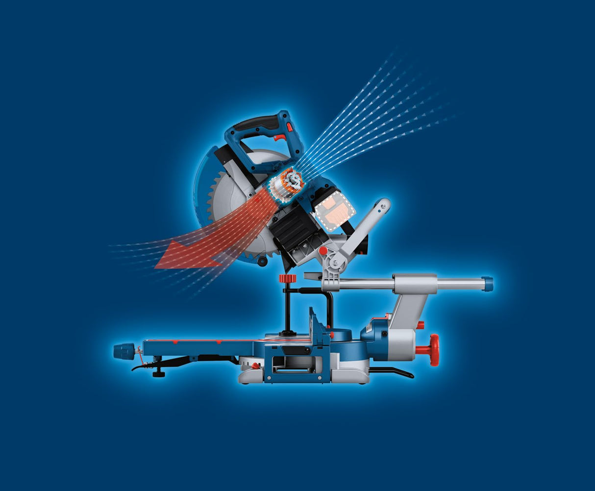 Bosch Professional BITURBO GCM 18V-254 D - Ingletadora telescópica a batería (Brushless, 18V, Ø 254 mm, Dual láser, cortes hasta 90 x 305 mm, sin batería)