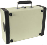 Madison - Mad-RETROCASE-CR - Estuche para Tocadiscos Retro (33, 45, 78 RPM) con Altavoces incorporados, Bluetooth, USB, SD - Adaptador de 45 RPM Incluido - Cuero Azul Claro