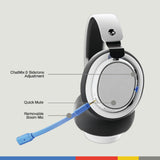 Skullcandy SLYR Pro Cascos de Gaming Over-Ear Inalámbricos Multiplataforma con Transmisor USB-A de Latencia Muy Baja, Compatibles con Playstation o Xbox, PC, Nintendo Switch - White/Blue