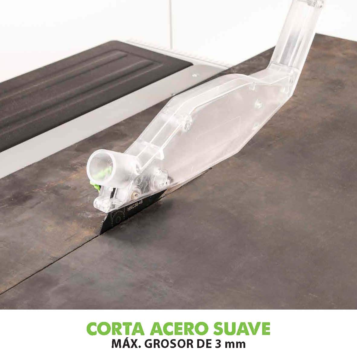 Evolution Power Tools Fury 5-S Sierra de mesa multimaterial, Corta acero dulce, aluminio, plástico, madera con clavos incrustados, 230 V