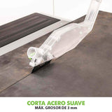 Evolution Power Tools Fury 5-S Sierra de mesa multimaterial, Corta acero dulce, aluminio, plástico, madera con clavos incrustados, 230 V