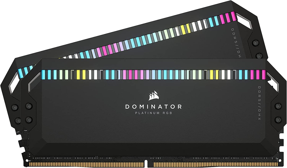 Corsair Dominator Platinum RGB DDR5 64GB (2x32GB) 6600MHz C32 Intel Memoria per Desktop (Regulación de Tensión, Refrigeración CORSAIR DHX Patentada, 12 Leds CAPELLIX RGB Ultrabrillantes) Negro