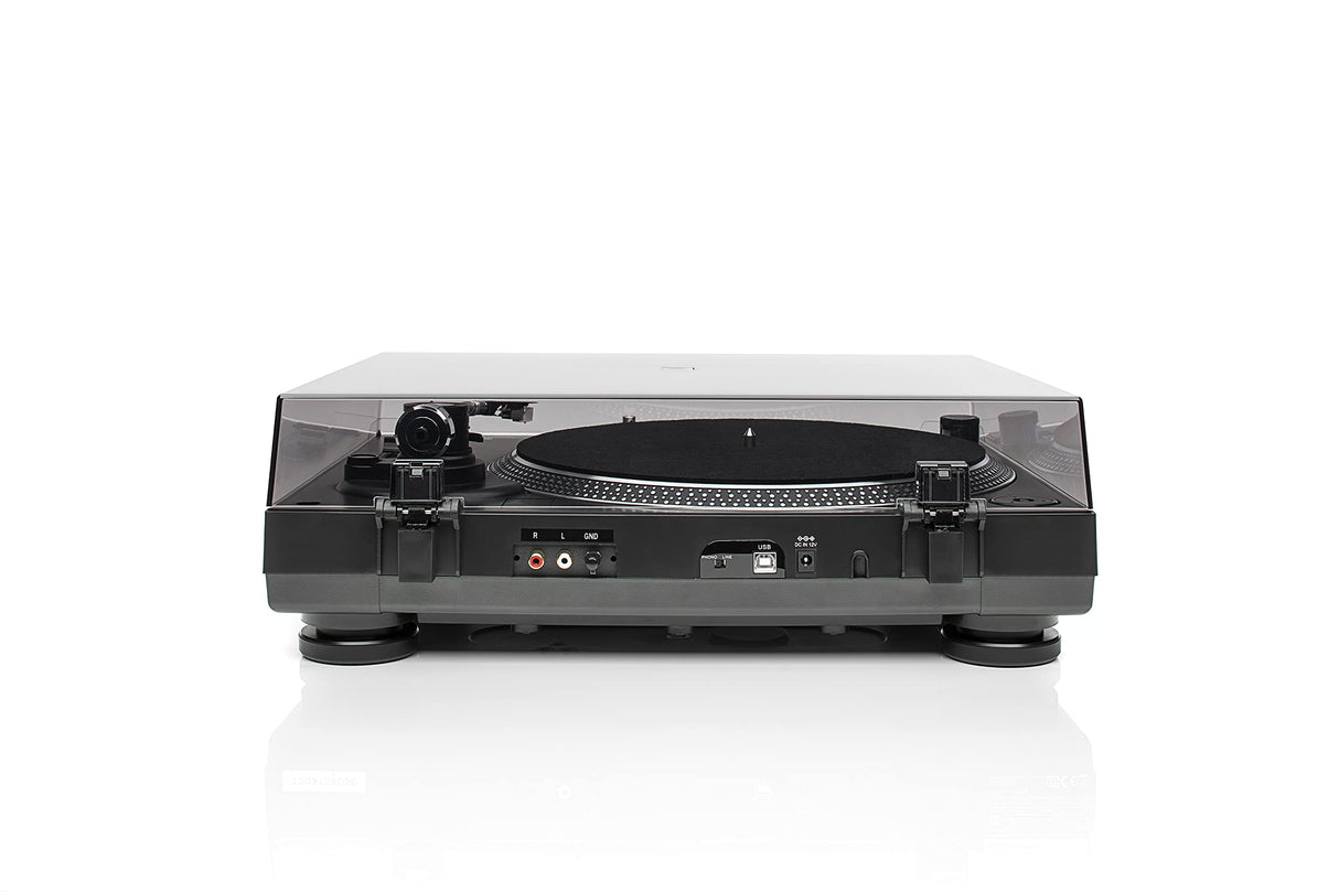 Dual DTJ 301.1 USB - Tocadiscos para DJ (33/45 U/min, control de velocidad, sistema fonocaptor magnético, iluminación de agujas, cable USB), color negro [Importado de Alemania]