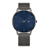Tommy Hilfiger Reloj Analógico de Cuarzo para Hombre con Correa de Malla de Acero Inoxidable Gris Metalizado - 1791656