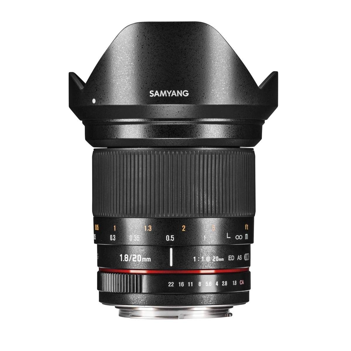 Samyang DSLR - Objetivo fotográfico para Fuji X (20 mm, F1.8 ED, AS UMC), Negro