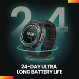 Amazfit T-Rex 2 47mm SmartWatch Reloj Deportivo Premium Multideporte con GPS Navegación en Tiempo Real Ejercicio de Fuerza 150+ Modos Deportivos Frecuencia cardíaca Monitoreo SpO2