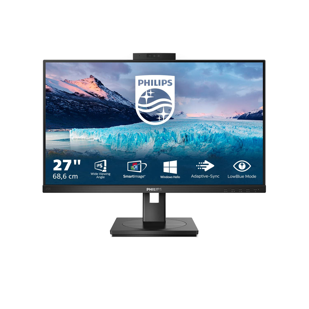 Philips 272S1MH Monitor 27 Pulgadas FHD, 75Hz, IPS, 4 ms GtG, Adaptive Sync., Altura Ajustable, Altavoces (1920x1080, 1x HDMI 1.4, 1x DP 1.2, USB-Hub), Negro