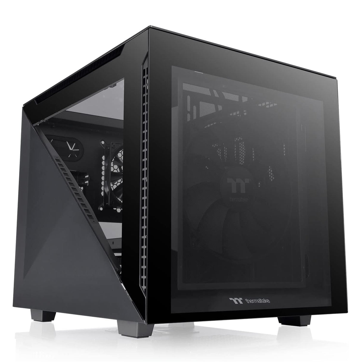 Thermaltake Divider 200 TG Black/Micro ATX Case/PC-Case/Tempered Glass/Black, (CA-1V1-00S1WN-00)