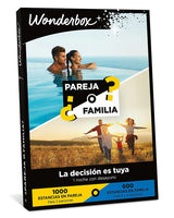 WONDERBOX - Caja Regalo - Pareja o Familia - 1 Noche con Desayuno en Pareja o 1 Noche con Desayuno en Familia - 1000 estancias en Pareja o 600 estancias en Familia - Ideas Regalo