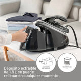 Imetec Energy Vapor Plancha con Generador de Vapor, Bomba de 6,5 BAR, 400 g de Vapor, 2400 W, Suela Fluid Ceramic, Bloqueo de la Plancha, Apagado Automático, Dispositivo de Limpieza, Tecnología ECO