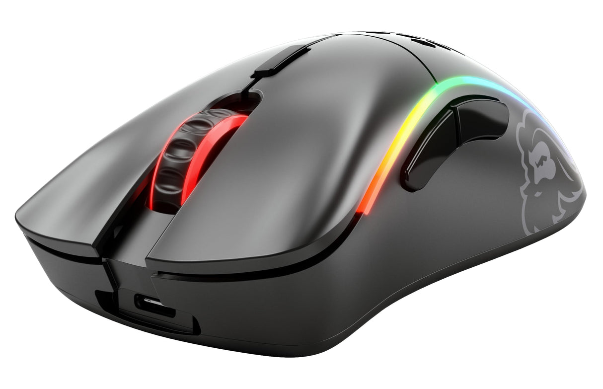 Glorious Gaming Model D- (Pequeño) Wireless Ratón Gaming inalámbrico - 67 g superligero, diseño Colmena, RGB, ergonómico, sin Lag 2,4 GHz inalámbrico, hasta 71 Horas de batería - Negro Mate