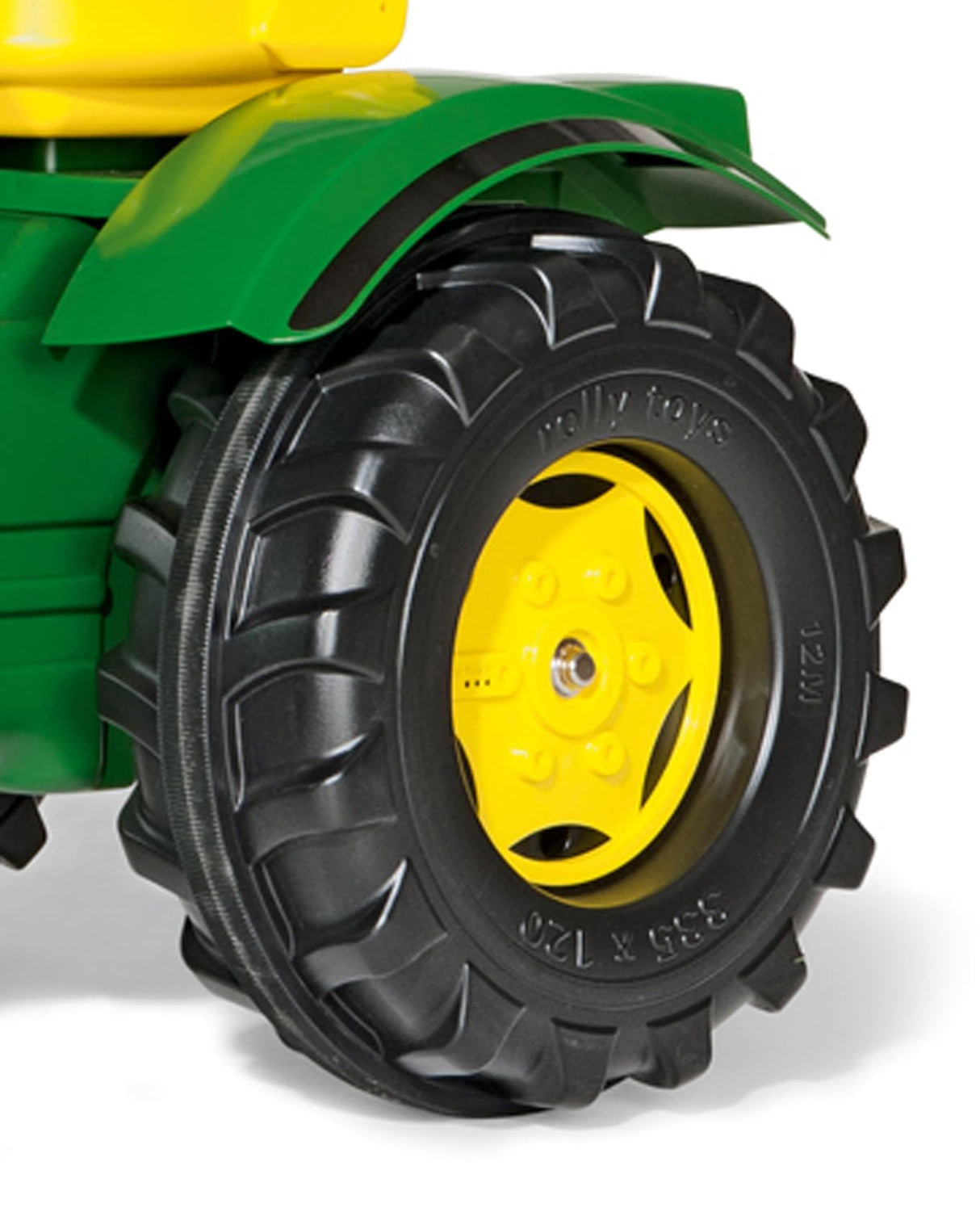 Dicoal Tractor John Deere con Bulldozer, Color Verde, Amarillo, Estandar (Rolly Toys 611096)