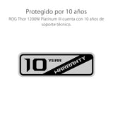 ASUS ROG Thor 1200W Platinum III Fuente de alimentación, 80 Plus Platinum, ATX 3.1, MOSFET GAN, Estabilizador de Voltaje Inteligente, Pantalla OLED magnética, Modo Turbo, 10 años de protección