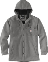 Carhartt Rain Defender Relaxed Fit Heavyweight Hooded Shirt Jac Camisa con Capucha de Peso Pesado, Black Heather, S de los Hombres