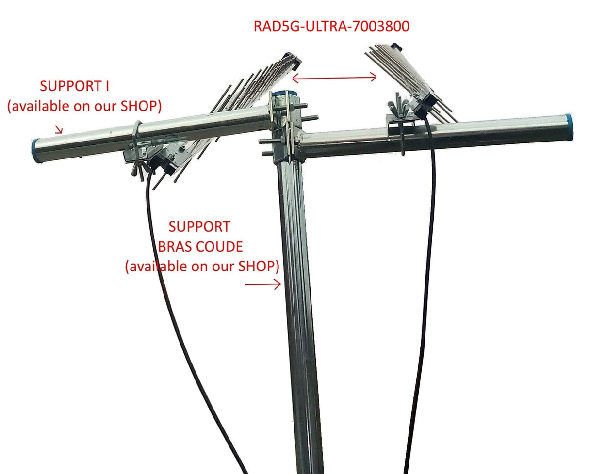 Antenas 4G LTE 5G + WiFi LOG MIMO 10,5dBi 700/800/900/1800/2100/2400/2600/3500 MHz LowcostMobile 2x10m SMA Cable Negro WL240 para Huawei B525, B715, B528, B593, E5186, B310, B315, Asus, TP Link, Dlink