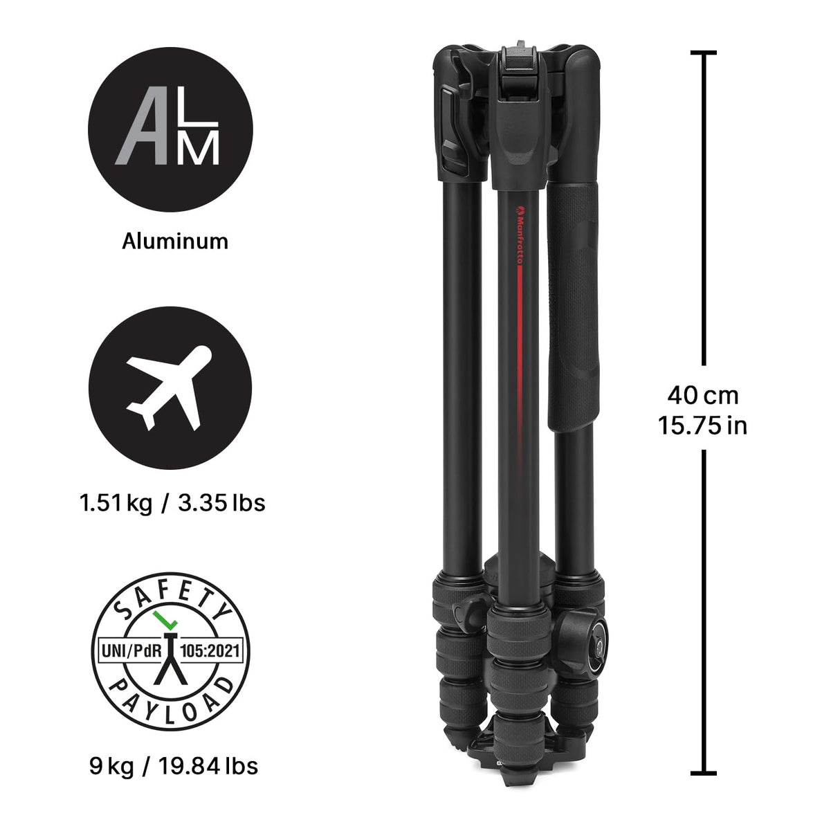 Manfrotto Befree Advanced AS, Trípode de Cámara, Twist Lock, en Aluminio, Compatible Arca-Swiss, Kit Trípode de Viaje Portátil con Rótula, para DSLR, Cámaras sin Espejo, Accesorios de Fotografía