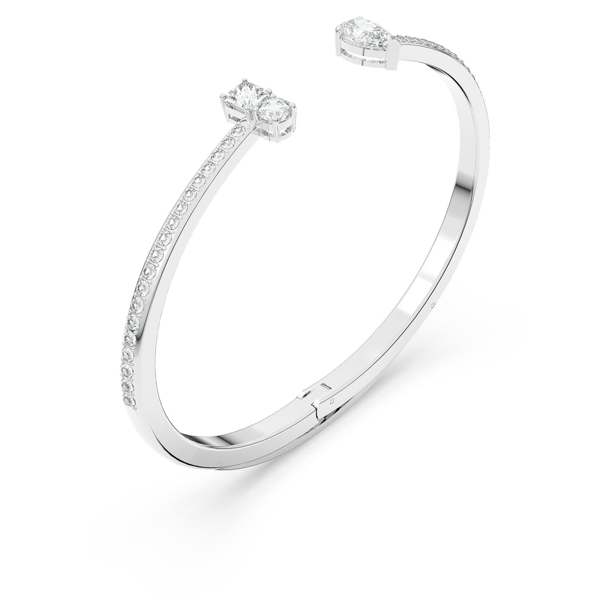 Swarovski Brazalete Mesmera Attract, Tallas mixtas, Blanco, Baño de rodio