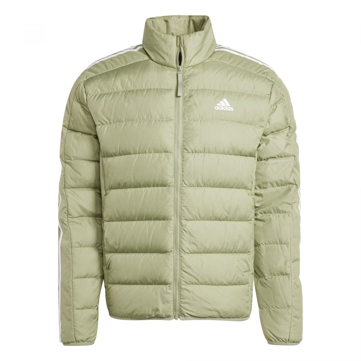 adidas Hombre Essentials 3-Stripes Light Down Jacket, TENT GREEN F16, XL