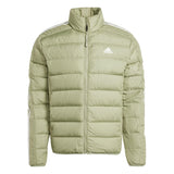 adidas Hombre Essentials 3-Stripes Light Down Jacket, TENT GREEN F16, XL