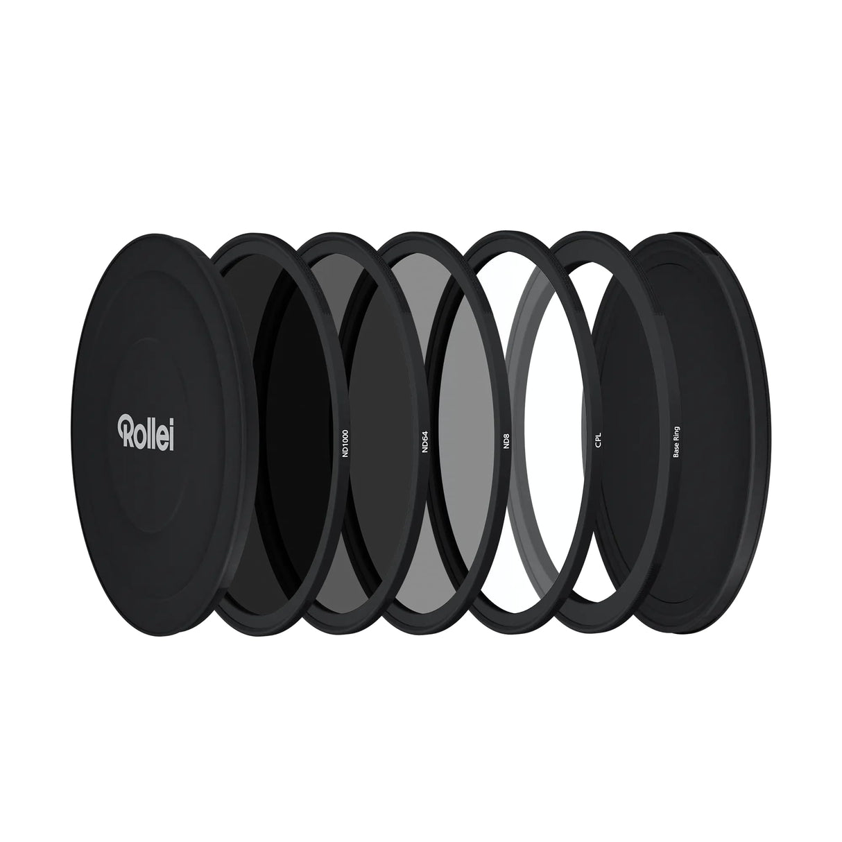 Rollei F:X Pro - Juego de filtros Redondos magnéticos ND Mark II en 72 mm. Juego de filtros magnéticos Rollei Compuesto de CPL, ND8, ND64, ND1000 y Anillo Base magnético, Ideal para la exposición