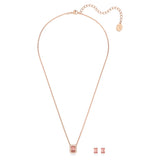 Swarovski Conjunto de Collar y Pendientes Millenia para Mujer, Baño Tono Oro Rosa, Cristales de Pavés, Colección Millenia de Swarovski