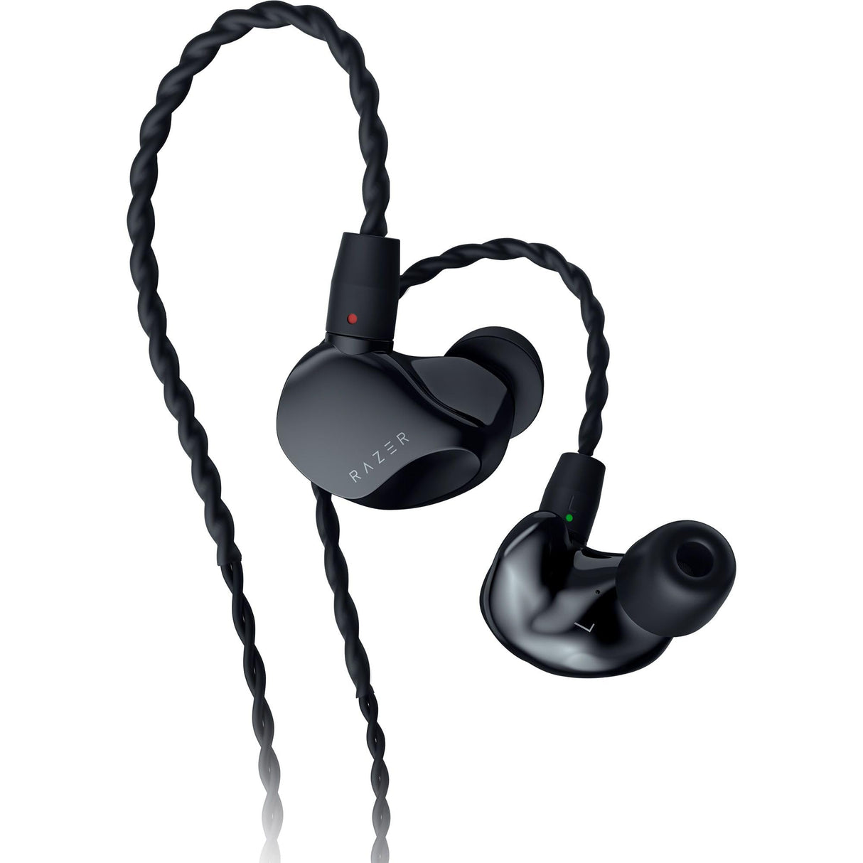 Razer Monitor intrauditivo Moray para transmisión: diseño acústico híbrido de Doble Controlador, Forma ergonómica de Perfil bajo, Aislamiento pasivo de Ruido, Cables Trenzados, Almohadillas