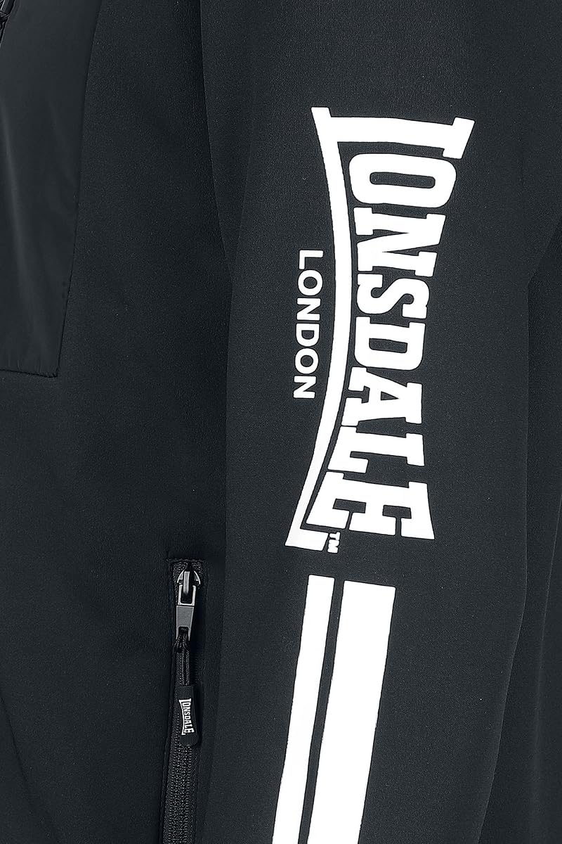 Lonsdale London Bulough Hombre chándal Negro M 95% Polyester,5% Elastán