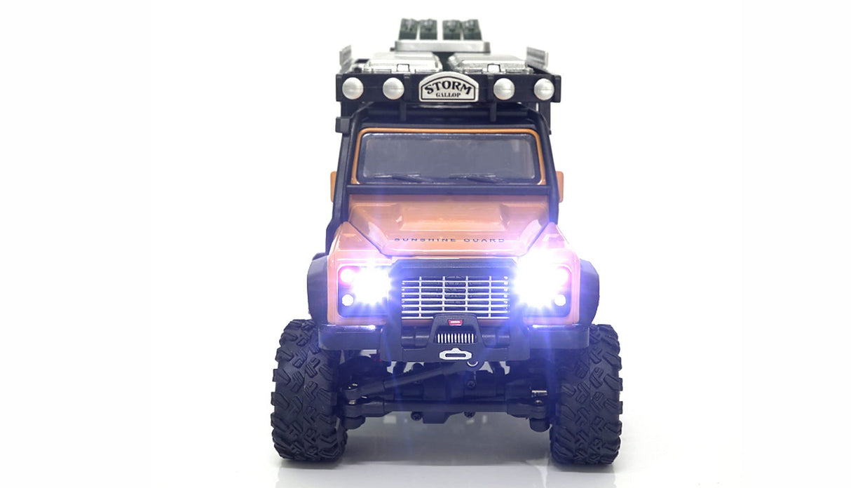 Amewi D90X28 Metal Scale Crawler 4WD 1:28 RTR Amarillo RC Control Remoto