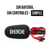 RØDE VideoMic GO II Micrófono de cañón ultracompacto para cámara con salidas de 3,5 mm y USB para cine, creación de contenido, podcasting y videollamadas