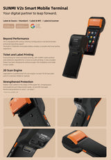 SUNMI V2s Smart Mobile Terminal Portátil Bolsillo