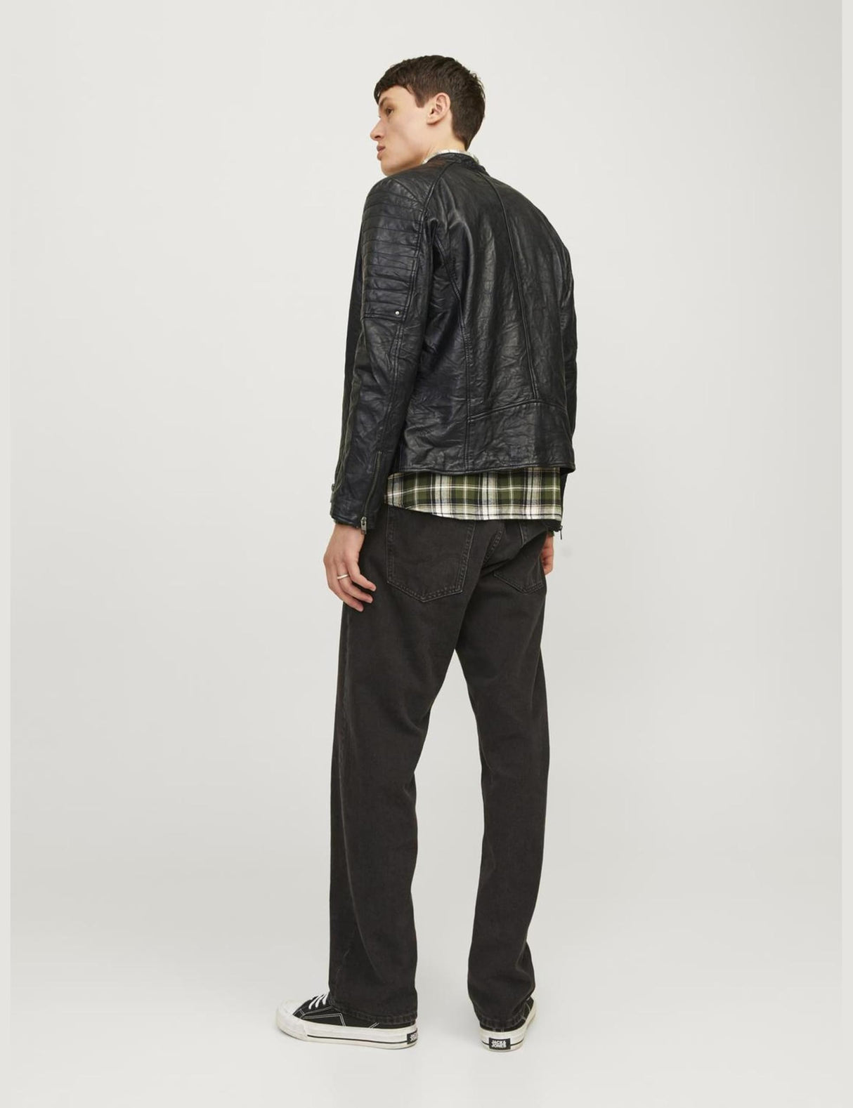 JACK & JONES Leather Jacket Leather Jacket Black L Black L