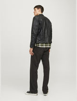 JACK & JONES Leather Jacket Leather Jacket Black L Black L