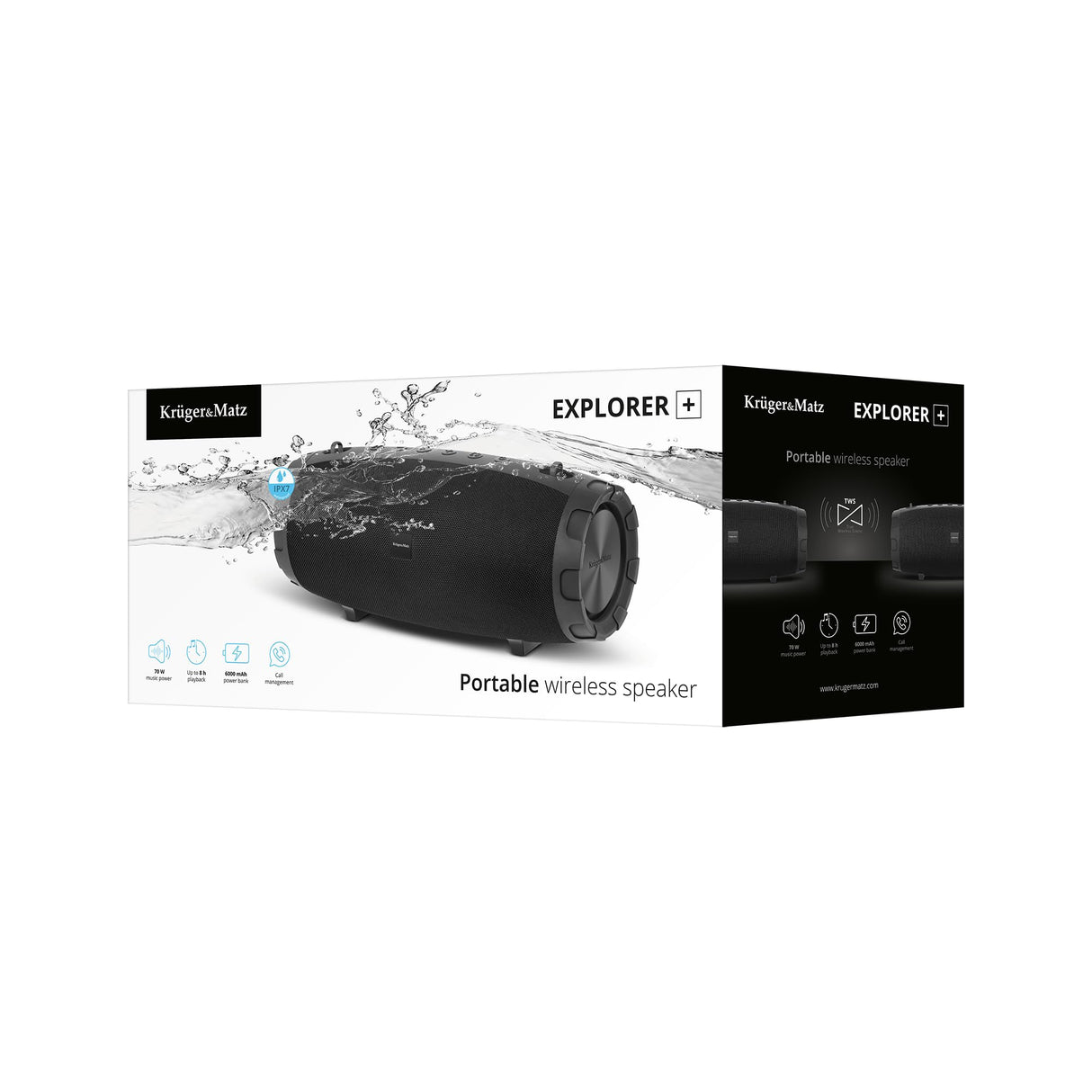Kruger & Matz Explorer Altavoz Bluetooth portátil BT USB AUX SD IPX7