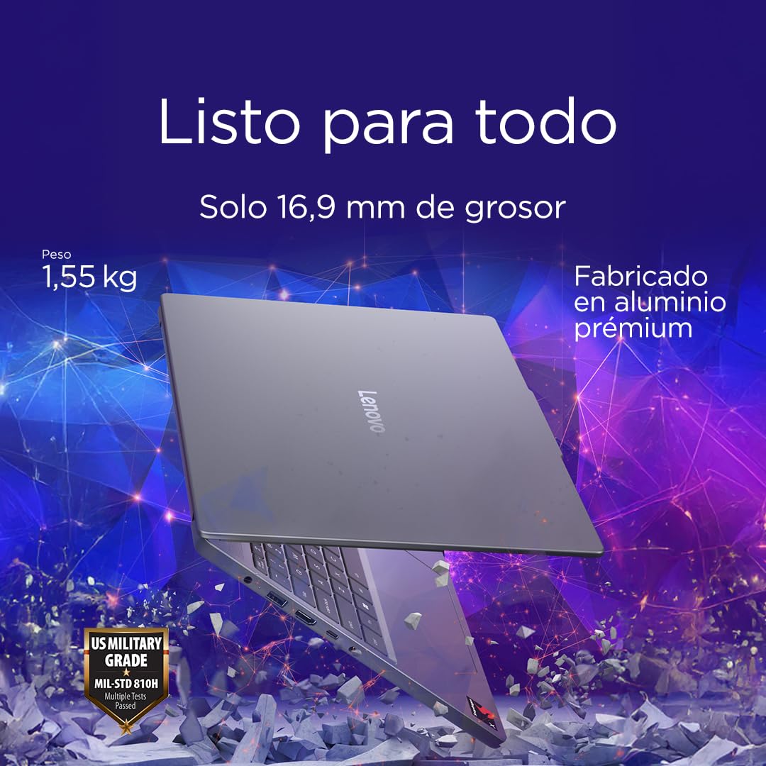 Lenovo IdeaPad Slim 3 Gen 10 – Ordenador Portátil IA Copilot+ PC 15.3'' WUXGA (Snapdragon X X1-26-100, GPU Qualcomm Adreno, 16 GB RAM, 512 GB SSD, Wi-Fi 6E, Win 11 Home) QWERTY Español - Gris Luna