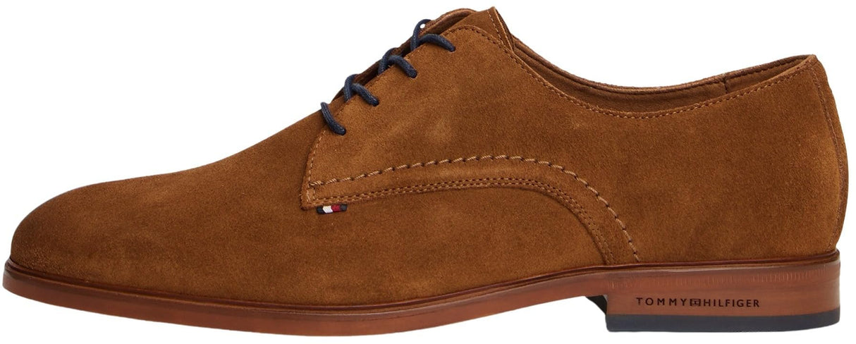 Tommy Hilfiger Zapatos Derby Hombre Dress Suede de Ante, Marrón (Coconut Grove), 41