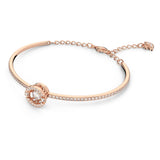 Swarovski Brazalete Swarovski Sparkling Dance, Talla redonda, Blanco, Baño tono oro rosa