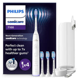 Philips Sonicare 7100 cepillo dental eléctrico, sónico con aplicación, 4 modos de cepillado y 3 niveles de intensidad, alerta de presión, SmarTimer, blanco, HX7420/08 [Nueva Tecnología]