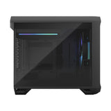 Fractal Design Torrent Nano RGB Black - Light Tint Tempered Glass Side Panels - Open Grille for Maximum Air Intake - 180mm RGB PWM Fan Included - Type C - mATX Airflow Mini Tower PC Gaming Case