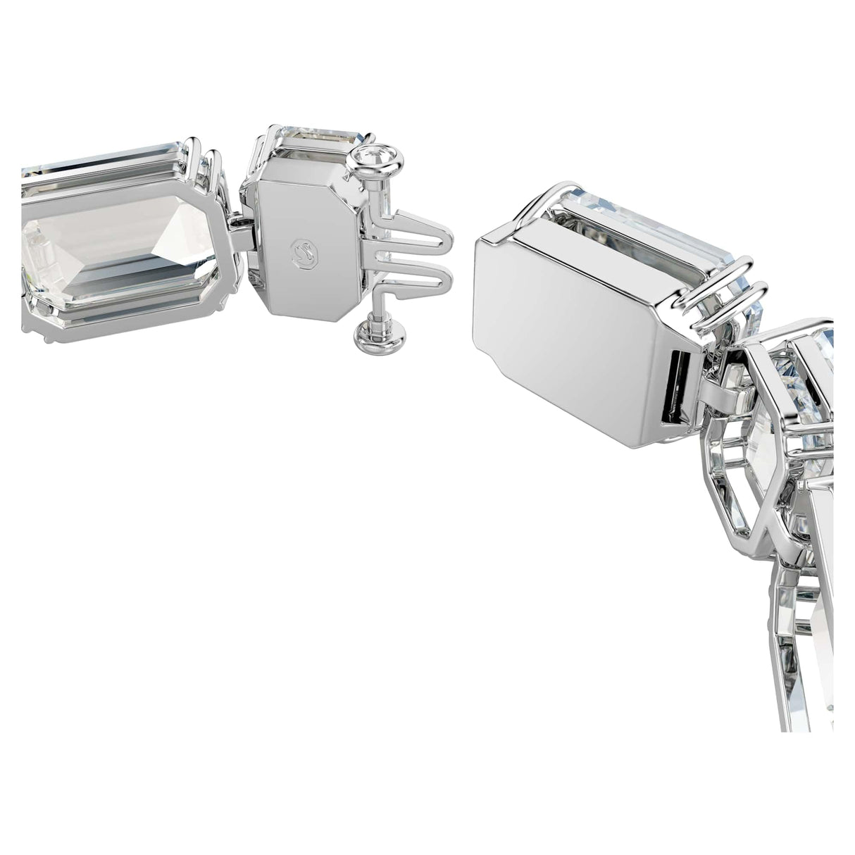Swarovski Pulsera Tennis Millenia, Talla octogonal, Blanca, Baño de rodio
